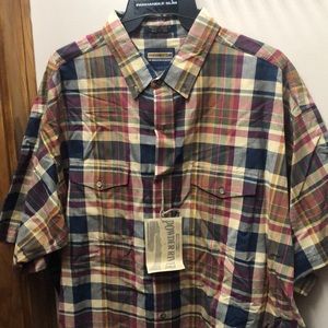 Vintage NWT Panhandle Slim Powder River Collection Plaid Short Sleeve Shirt